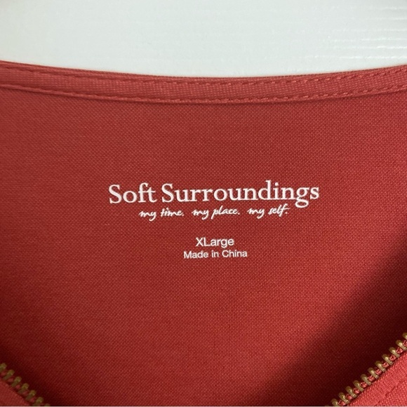 Soft Surroundings Nadia Zipper Tunic Orange Rust Modal Split Back Minimalist XL - Picture 5 of 13